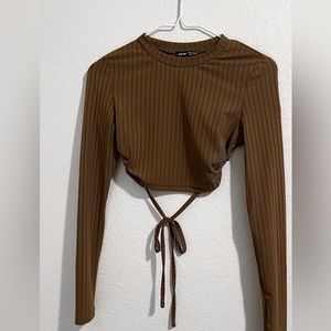 Shein Tied Open Back Crop Top